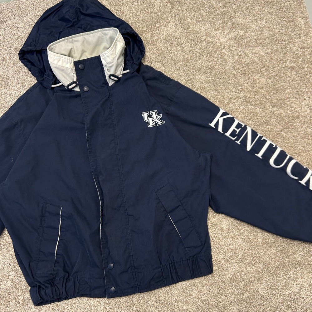 Vintage Kentucky Wildcats UK Jacket Hooded Men Size Large Sleeve‎ Spellout 90s